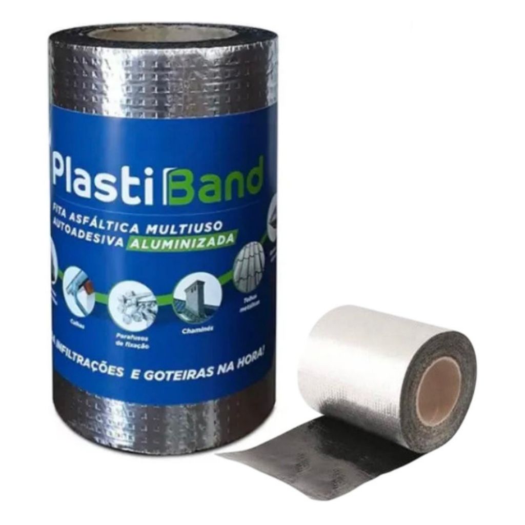Manta Asfáltica Aluminizada 15cm x 10m Fita Adesiva Telhado Calha Bau Caminhão Exaustor Duto