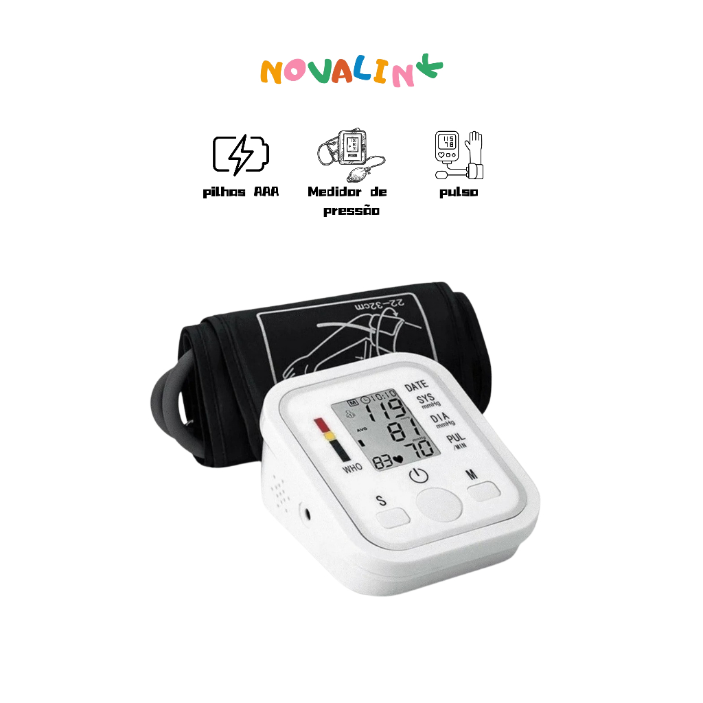 Aparelho Medidor De Pressão Arterial Digital De Braço em Oferta na Shopee