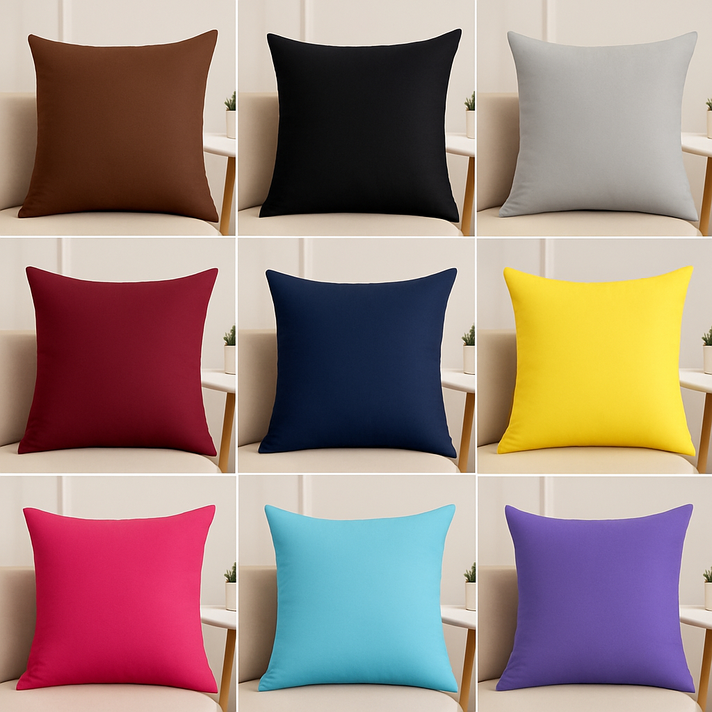 Casa e Decoração Capa Almofada Lisa VÁRIAS CORES 45x45 c/ Zíper Escritório Sala Quarto OFERTA em Oferta na Shopee