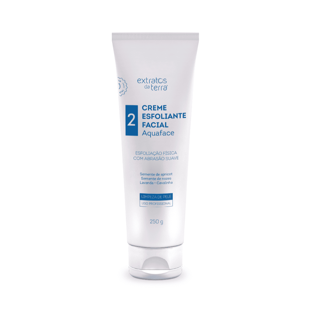 Creme Esfoliante para Limpeza de Pele Profissional Linha Aquaface 250ml Extratos da Terra