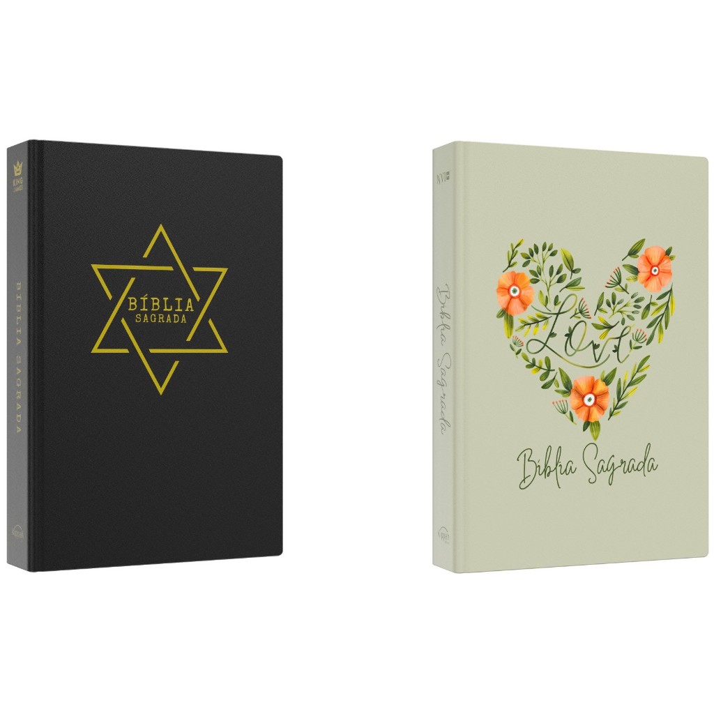 Kit Bíblia Sagrada BKJ | Estrela de Davi + Bíblia Sagrada NVI | Coração Flores em Oferta na Shopee