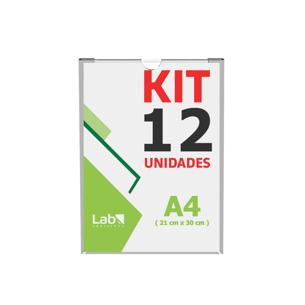 Kit com 12 Displays de Parede A4 Vertical Acrílico 21x30cm com Fita em Oferta na Shopee