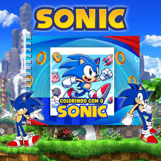 Livro De Colorir Sonic Capa Dura 50 Folhas de 180g em Oferta na Shopee