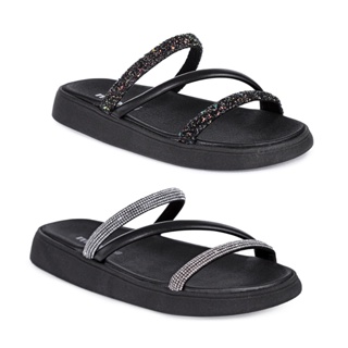 Sandália Moleca Tira Tripla Feminino Brilho Elegante Confortável Macia Leve Casual Moda Blogueira em Oferta na Shopee