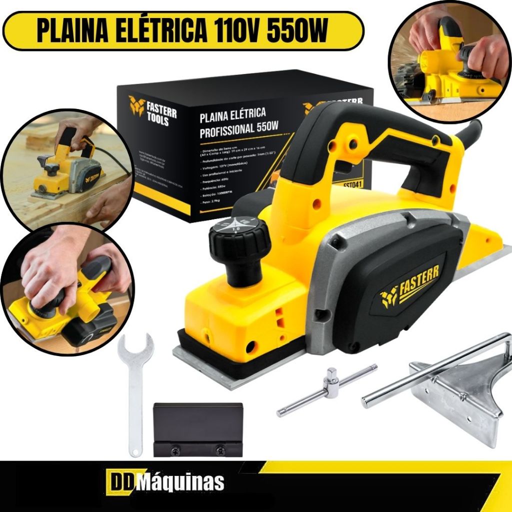 Plaina Elétrica Manual 550W 110V FST041 - Fasterr em Oferta na Shopee