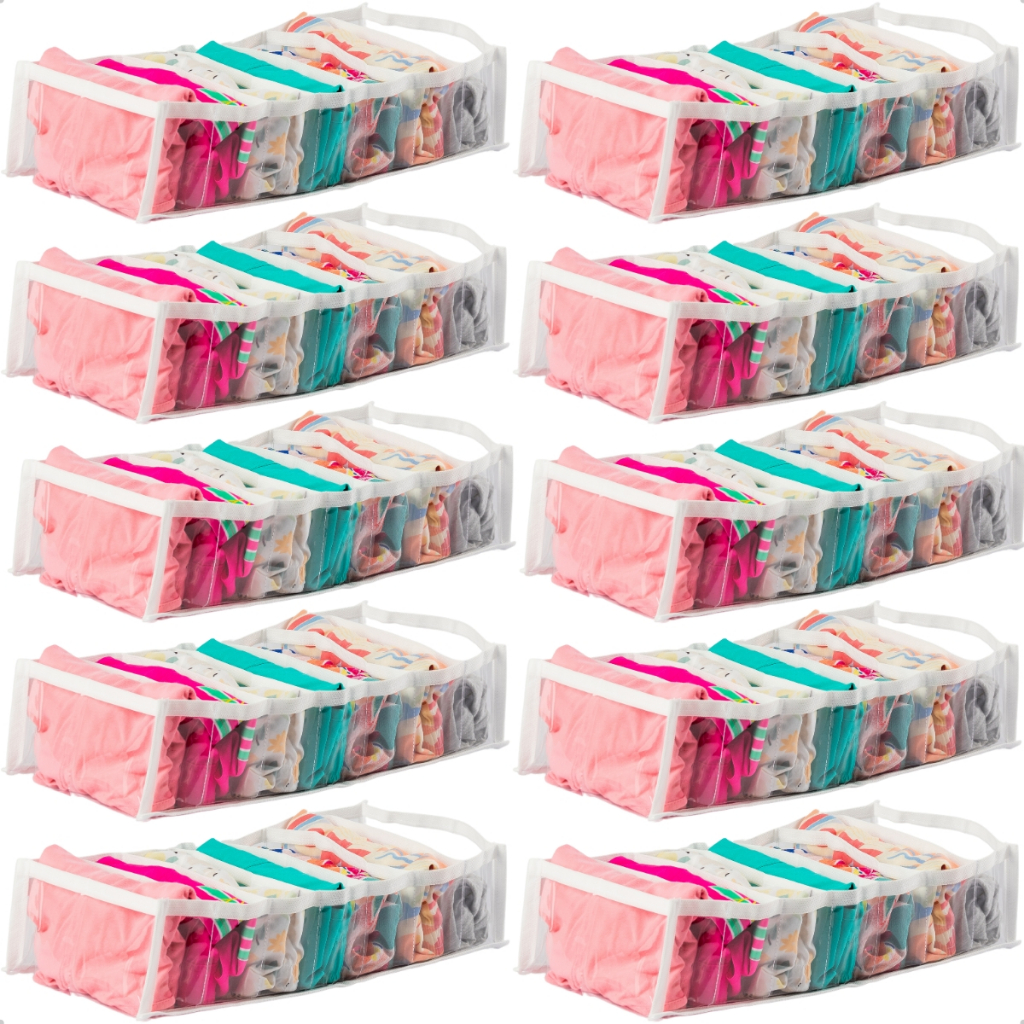 Kit 10 Colmeia Organizadora Gaveta Camiseta Roupa G 40x20x10 7 Nichos – Organizador de Guarda Roupas