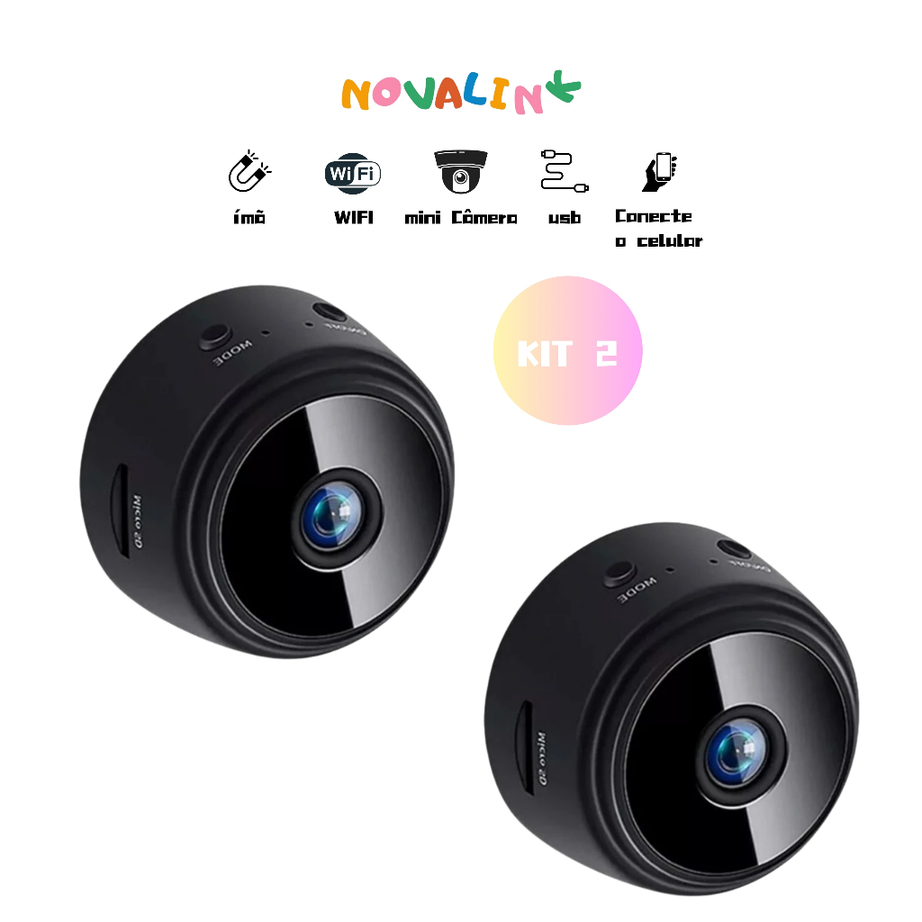 Kit 2 Câmera A9 Mini HD Sensor De Presença WI FI 110v