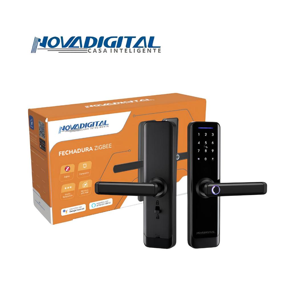 Fechadura Inteligente Digital  Zigbee Tuya Smart Life Alexa Zsl-06 Preto - Hub Zigbee Novadigital - Home & Living