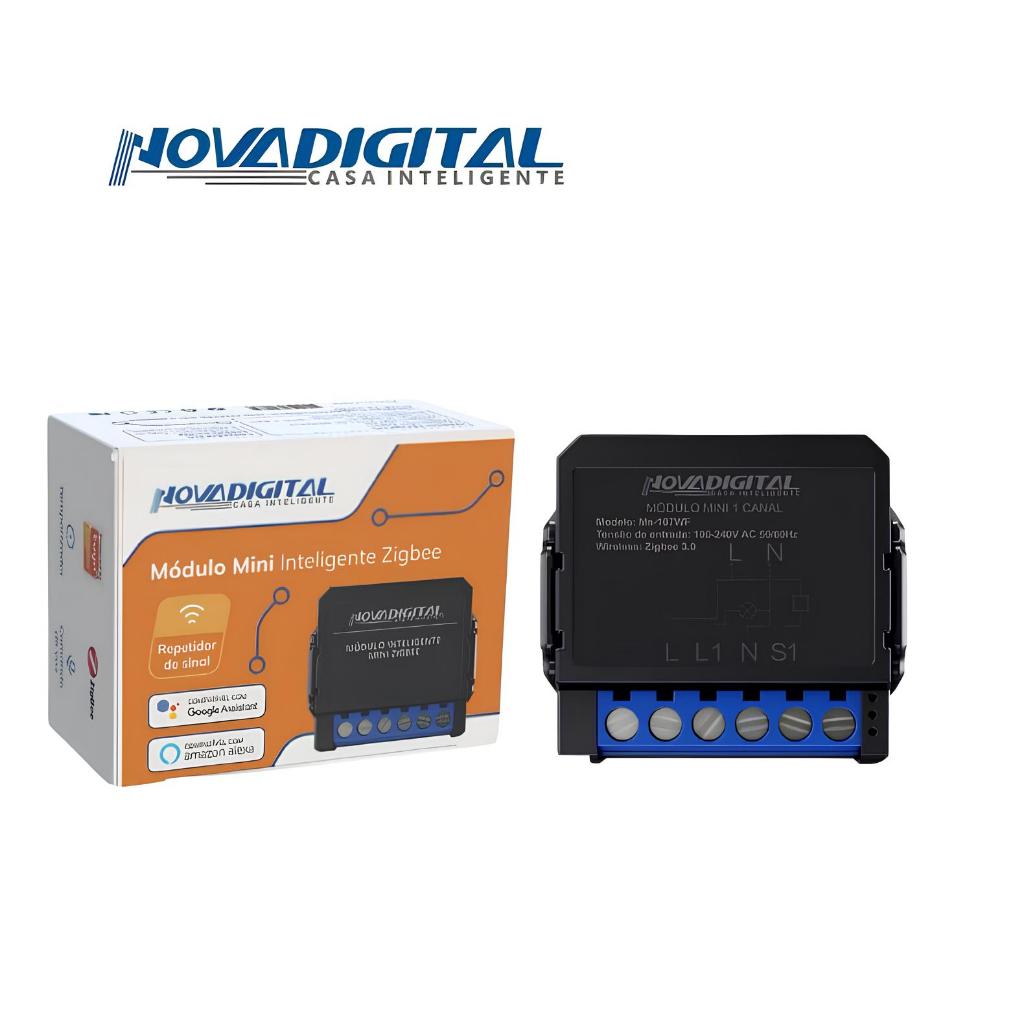 Mini Módulo Inteligente 1/2/3/4 Canais Zigbee Mesh 3way Alexa Tuya Novadigital - Home Appliances