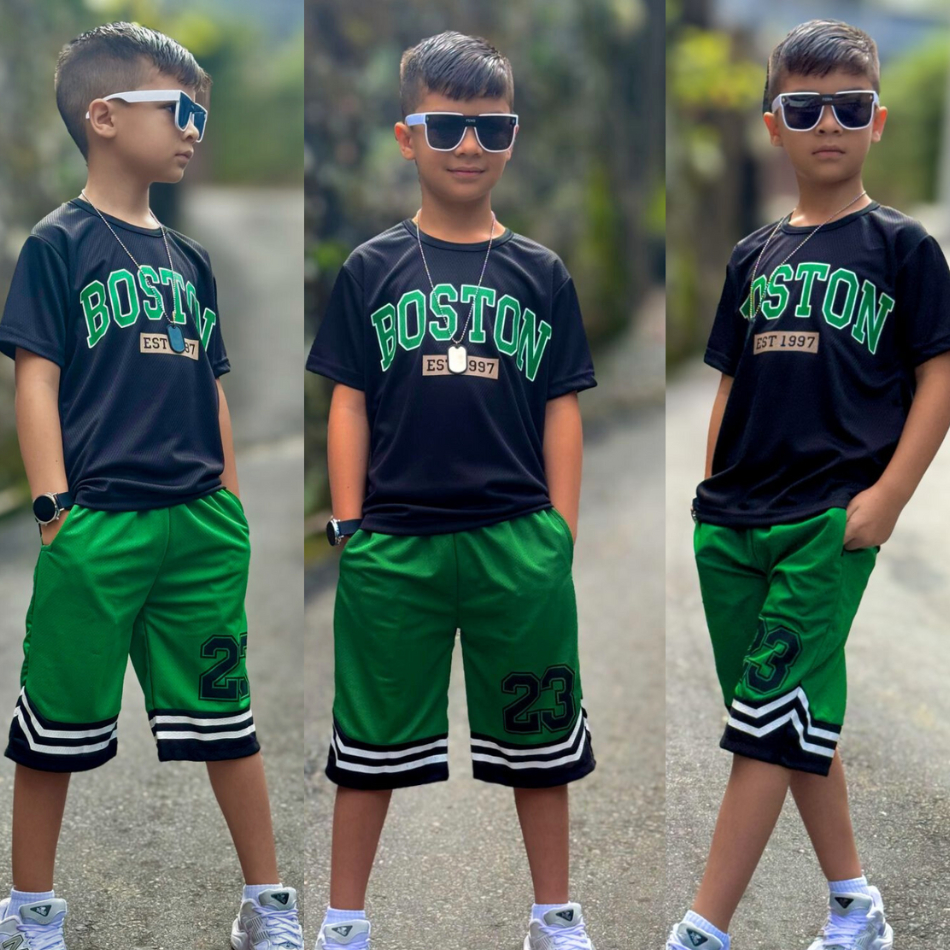 Conjunto Dry Fit Infantil Masculino Kit Camisa E Bermuda Top Lançamento