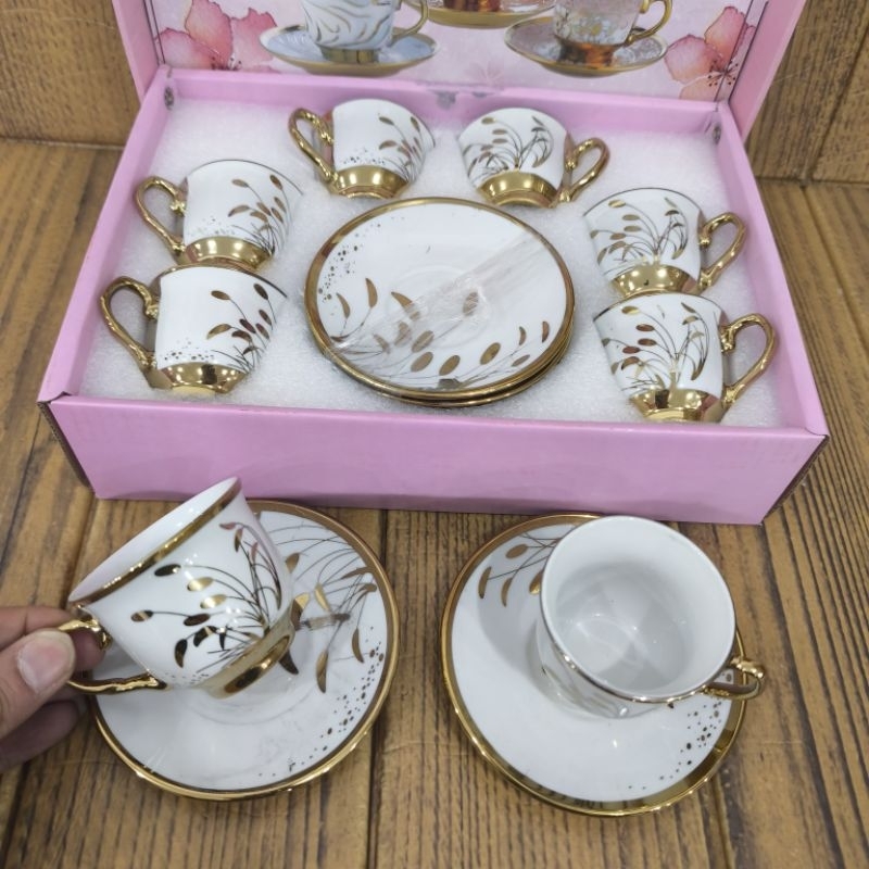 Xícara de café kit com 12 peças de Cerâmica em porcelana1 em Oferta na Shopee