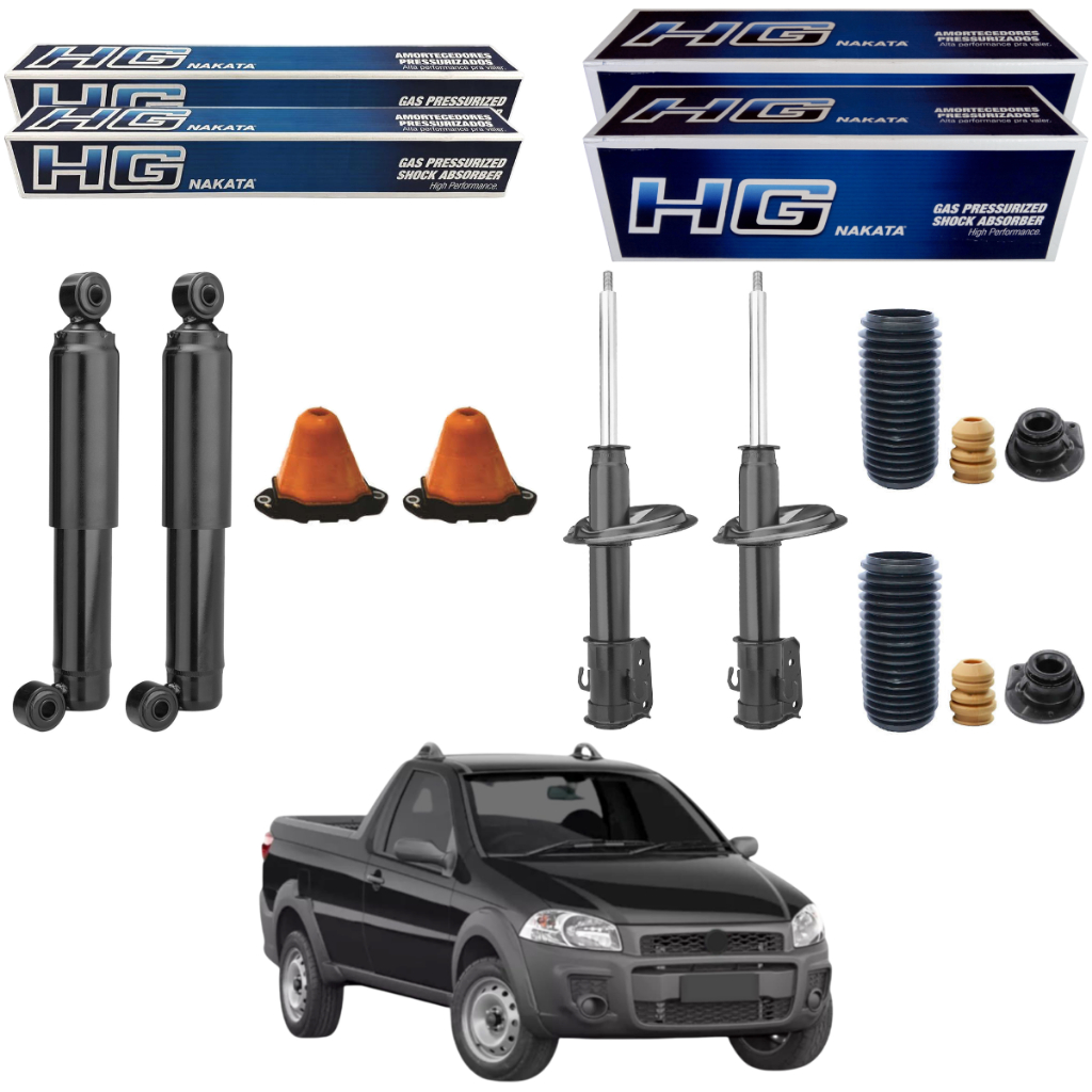 KIT 4 AMORTECEDOR STRADA 2001 A 2020 NAKATA + KIT