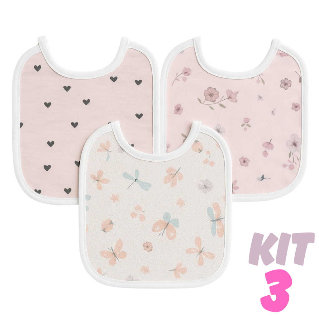 Babadores Para Bebê - Kit 3 Unidades