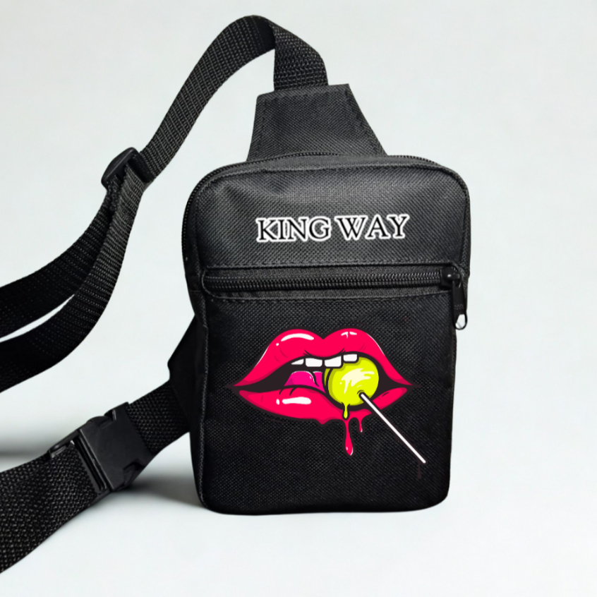 Pochete e Chest Bag Shoulder Bag Transversal Unissex com Alça Ajustável