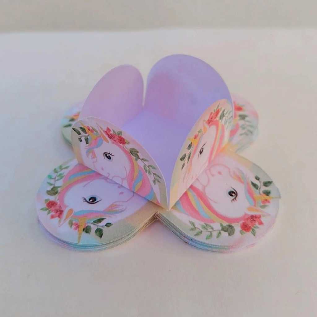 50 Forminhas Personalizadas dece Brigadeiro 4 Pétalas Festa, Aniversário UNICORNIO