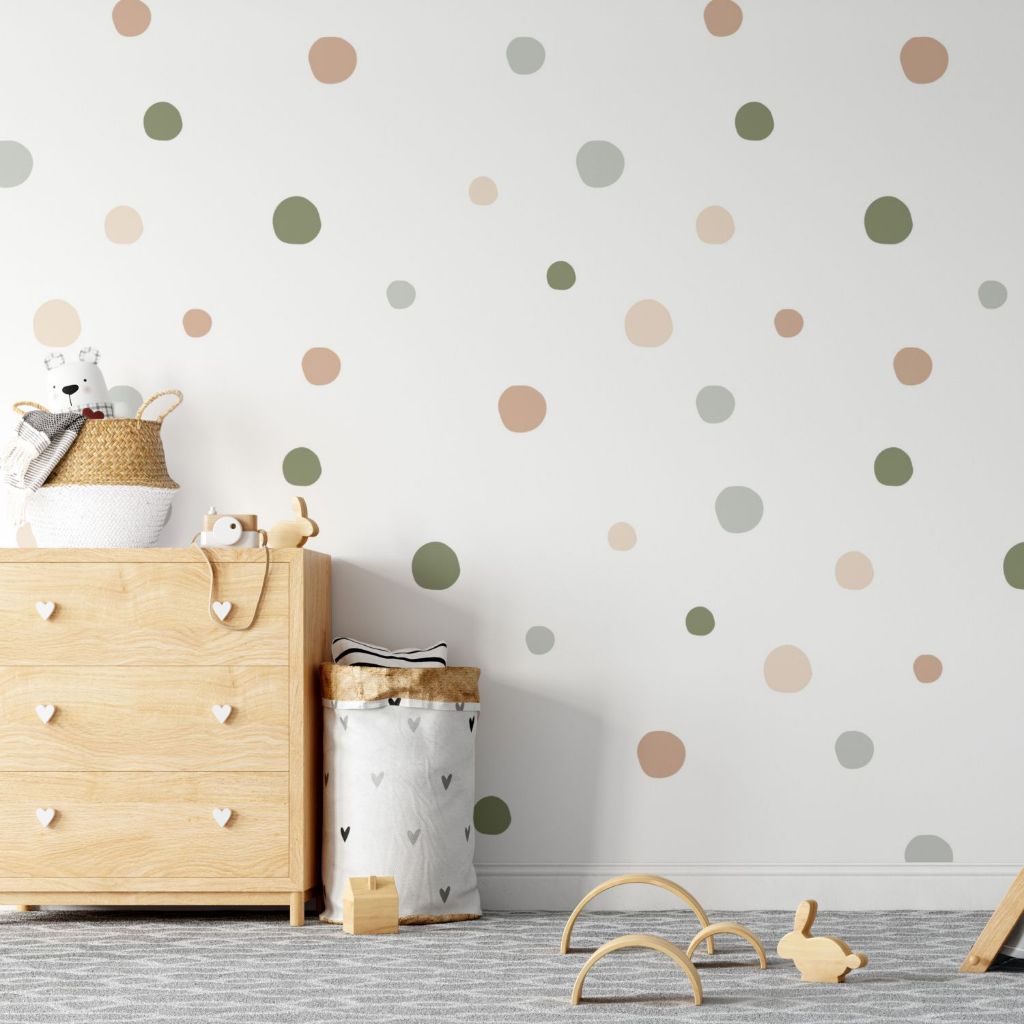 Kit 200 Adesivos de Parede Infantil Bolinhas Coloridas Safari Decoração Quarto Menina Menino