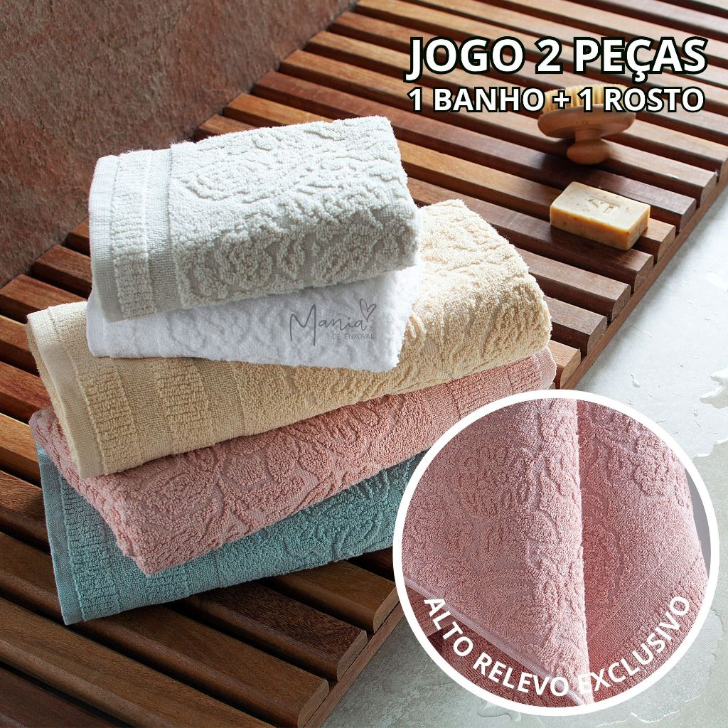 Jogo De Toalha De Banho Buddemeyer 100% Algodão 2 Peças Extra Soft 410 g/m² Banho E Rosto