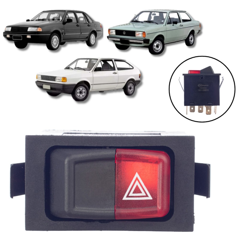 BOTÃO INTERRUPTOR DE PISCA ALERTA VW GOL VOYAGE 1984/