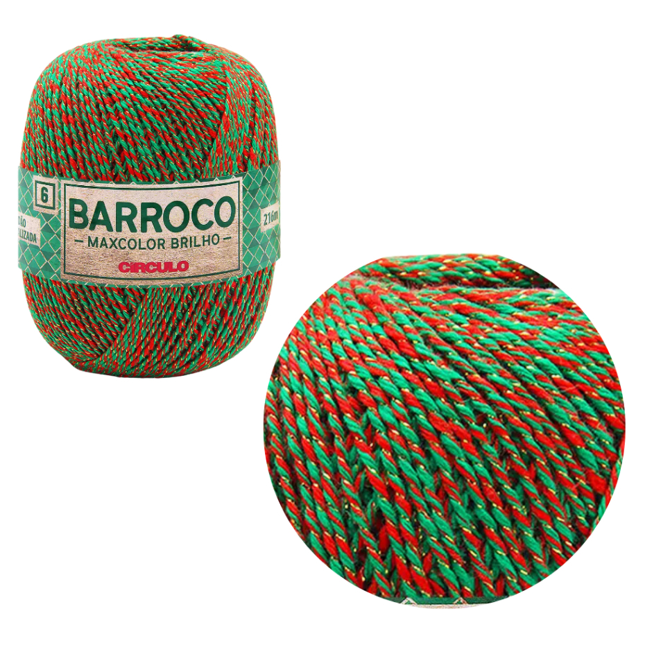 Barroco Maxcolor Brilho Nº6 Cor 9818 Especial de Natal 216m e 200g