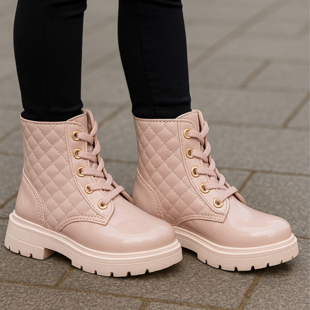 Bota Infantil Menina Botinha Feminina Coturno Rodeio Junina Verniz Presente Confortável Moda Inverno