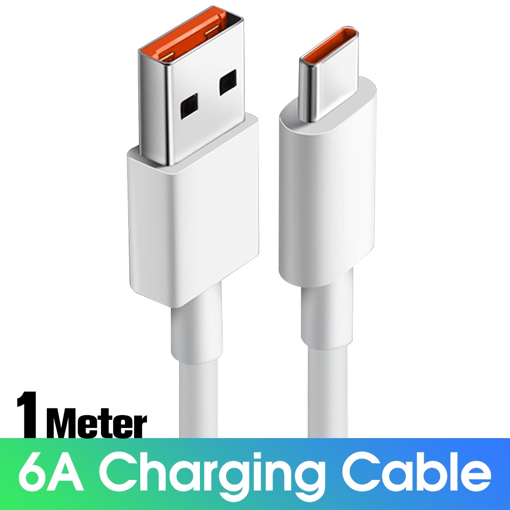 Cabo Turbo 6A para Xiaomi 1m USB Tipo-C ou Tipo-C x Tipo-C | Carregamento Rápido e Dados em Oferta na Shopee