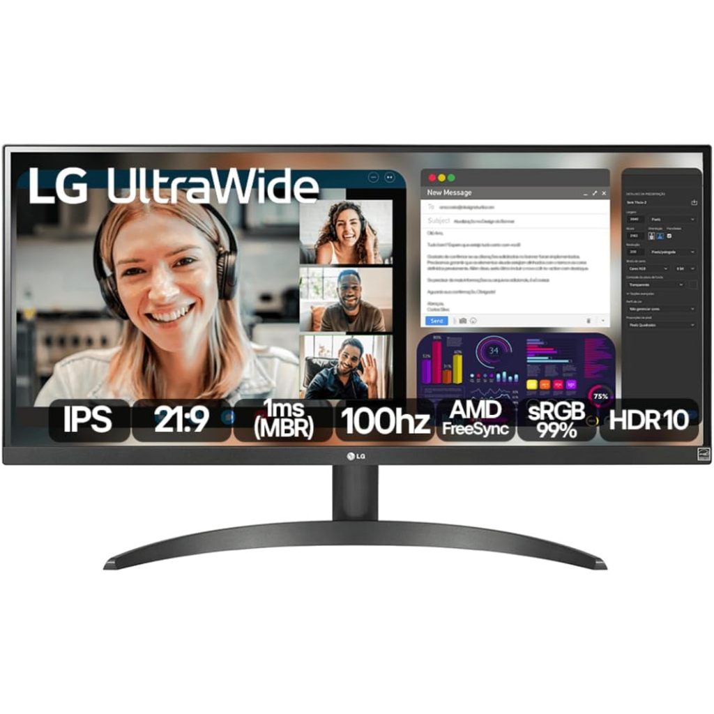 Monitor LG UltraWide Tela IPS 29'' 100Hz –29WQ500B em Oferta na Shopee