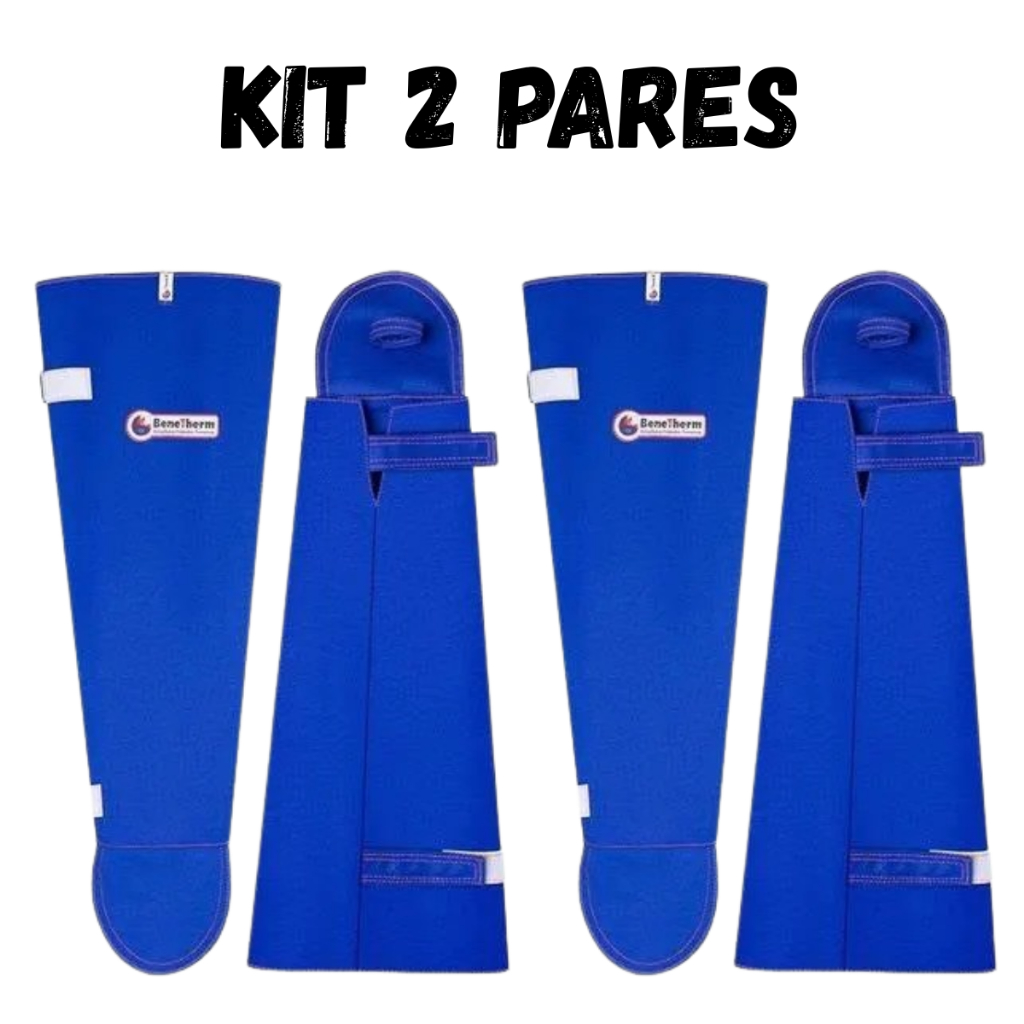 Kit 2 Par Mangote Azul Segurança Térmico Impermeável Proteção Alta Temperatura Forno Cozinha Industrial Epi Ca 44985