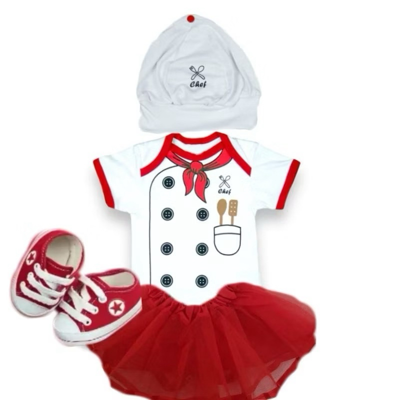 Body Temático + Boina Cozinheiro | Chefe de Cozinha - Mesversario Menina Menino em Oferta na Shopee