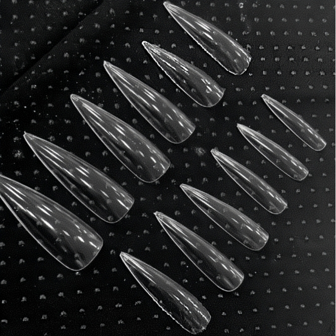 Kit c/500 Postiça Unhas GATINHO Extralonga Alongamento ZEM Manicure Postiças Tips Refi transparente/leitosol