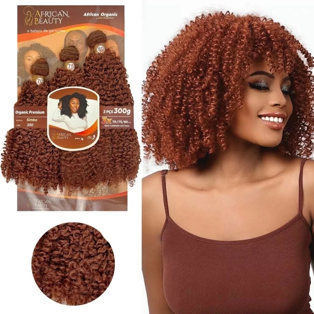 Cabelo Aplique Tela Estilo Goivo Cacheado Afro Modelo Simba African Beauty