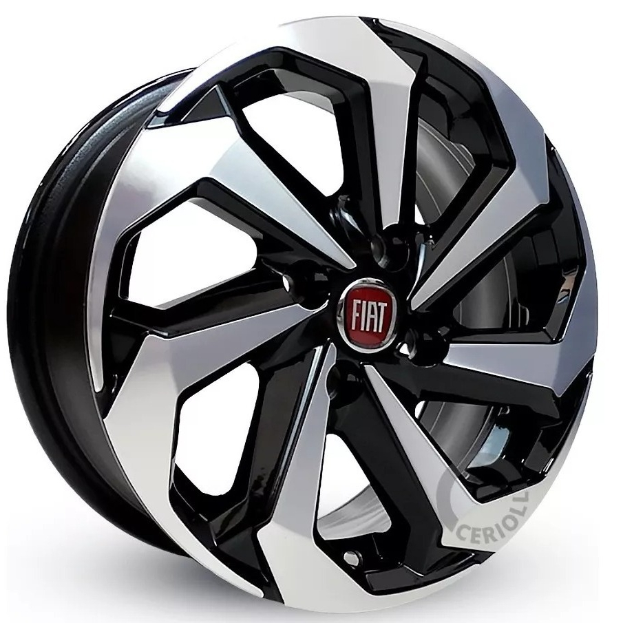 Kit 4 Rodas Tarantula Aro 14 4x98 Fiat Argo Siena Palio Mobi Uno Bicos Brinde Preto Diamantado K71