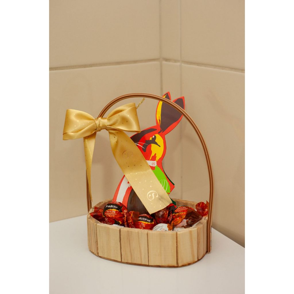 Kit 20 Cesta Redonda Madeira Pinus Montar Cestas Presente Chocolates 15 cm