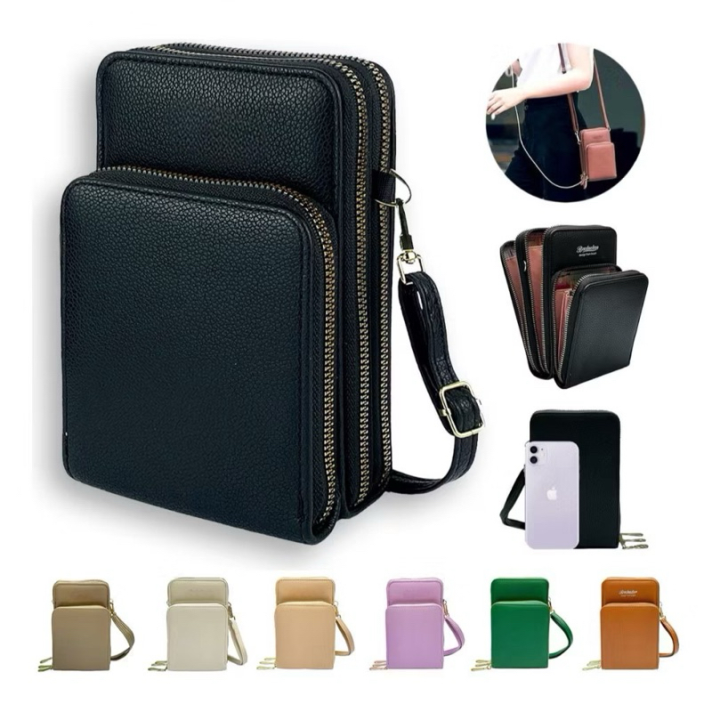 Bolsa Feminina Compacta com Alça Tiracolo Regulável e Três Divisórias Com Zíper