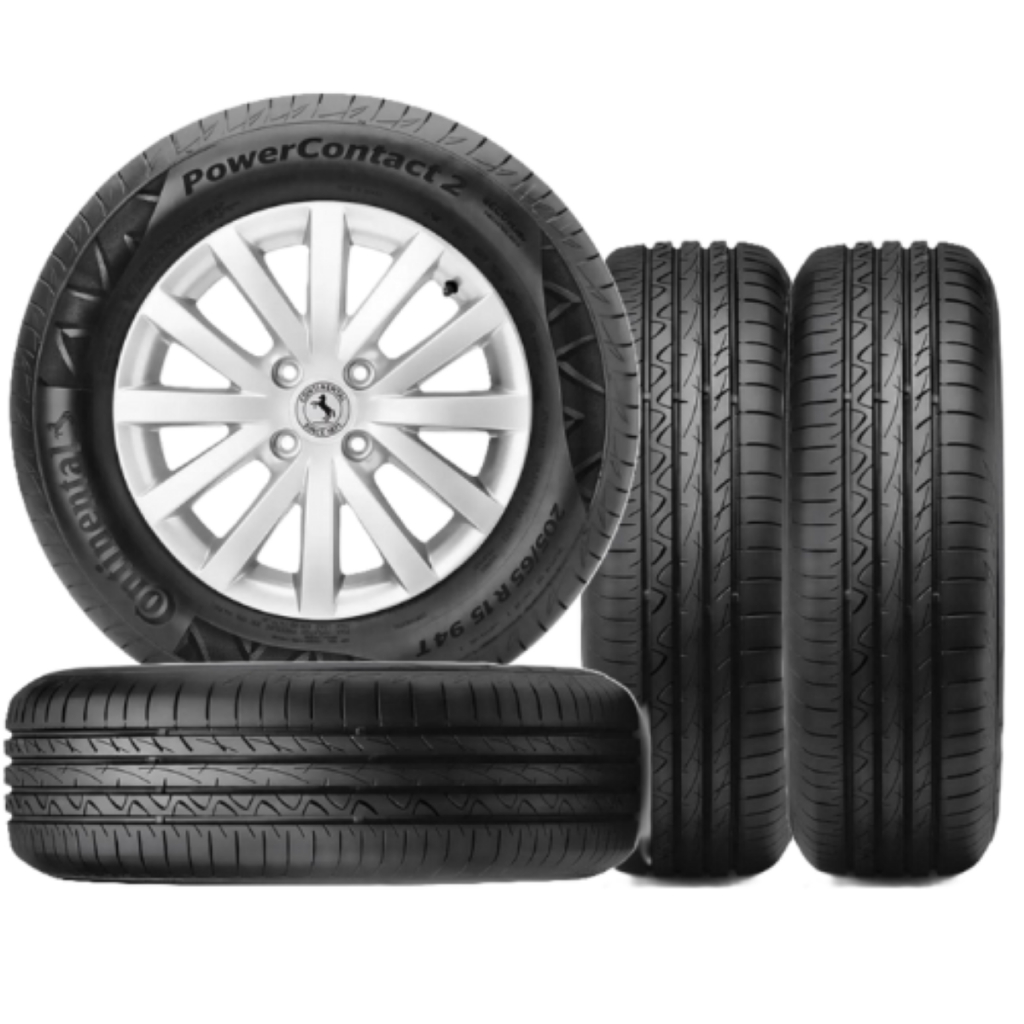 Kit Com 4 Pneus Continental Aro 15 Powercontact 2 195/65r15 91h