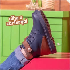 Coturno Abotinado Infantil Menino Inverno Diversas Ocasiões Festas Arraiá Confortável