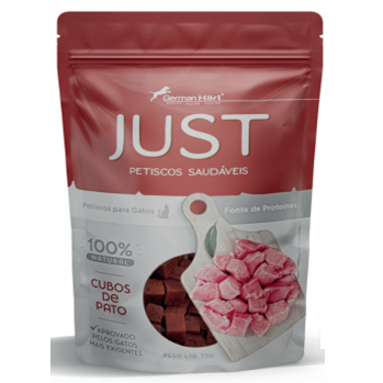 Petisco Para Gatos E Cães Cubos De Pato 100% Natural Just GermanHart  Just Peso 55g