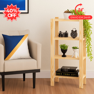 Torre de Madeira em Pinus Natural 75cm 4 Prateleiras Multiuso em Oferta na Shopee