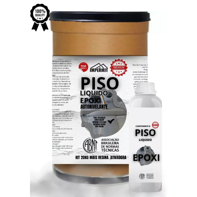 Piso liquido epoxi 50MPA alta resistençia rustico kit 20k com resina (inclusa na embalagem)