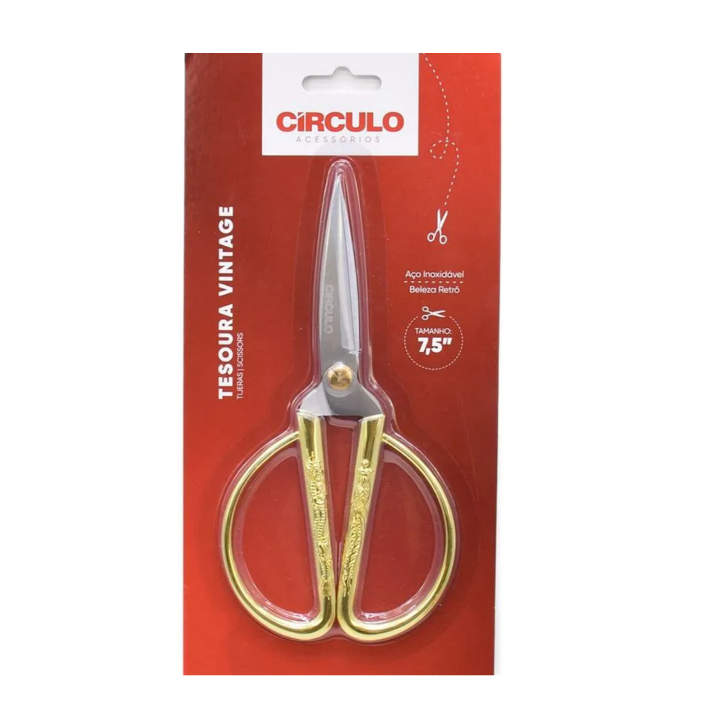 Tesoura Afiada Decoração Vintage Dourada Aço Inoxidável Colecionável Círculo em Oferta na Shopee