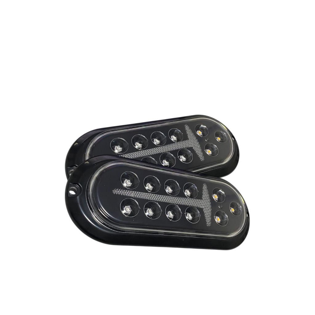 Par Lanternas Led Carretinha Reboque Carreta Sinaleira Jet Sky Barco Canoa Cristal Fumê