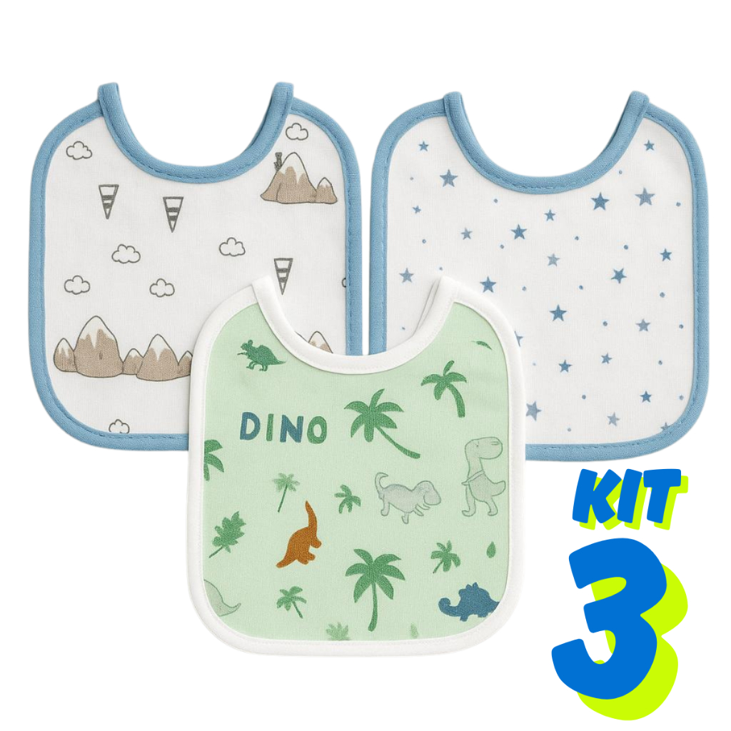 Babadores de Tecido Para Bebê 3 Peças