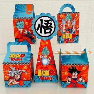 Caixas Personalizadas Dragon Ball, lembrancinha dragon ball, caixinha dragon ball, caixinha goku (pegue e monte)