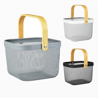 Cesto Com Alça Quadrado Organizador Metálico Cesta de Cozinha em Oferta na Shopee