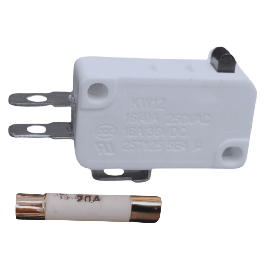 MICRO CHAVE PORTA 16A 250V + FUSÍVEL CERÂMICA 20A FORNO MICROONDAS