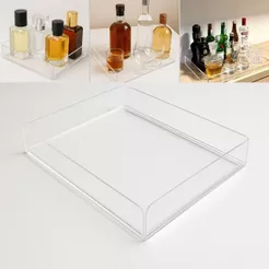 Bandeja Decorativa Acrílico Organizadora Multiuso Perfume Lavabo Banheiro Bandeija