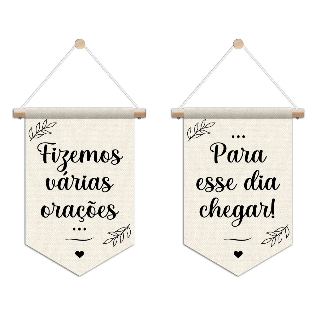Par de Flâmula Decorativa Casamento Fizemos Várias Orações para Esse Dia Chegar em Oferta na Shopee
