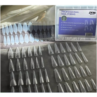 Molde F1 120un 4 modelos + Adesivo Francesa Reversa Linha Francesa De Silicone Macio 24pcs Duplas Falsas em Oferta na Shopee