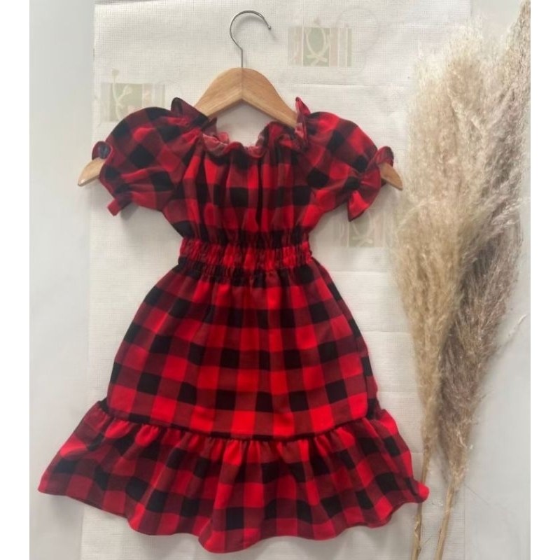 VESTIDO DE  MENINA XADREZ  INFANTIL   SEGANINHA  DUNA