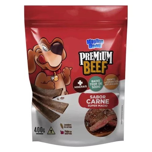 Bifinho Petisco 400g Premium Cães Beef Saboroso Mister Bone Carne ou Frango– Sabor irresistível -ENVIO IMEDIATO