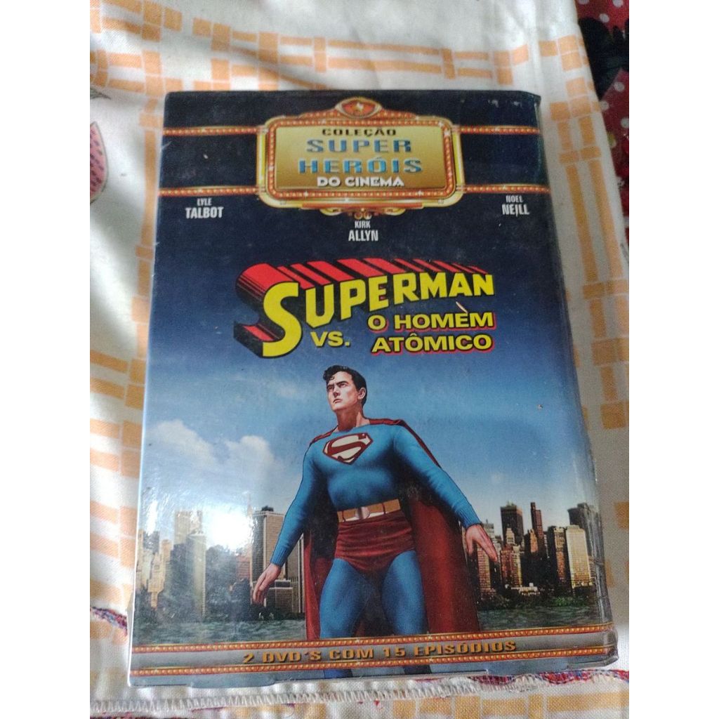 Superman Vs o Homem Atômico Coleção Super Heróis do Cinema Box Dvd Lacrado
